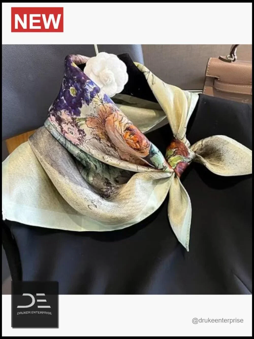 100% Mulberry Silk Square Hair Scarf Head Wrap Sleep Scarf for Women